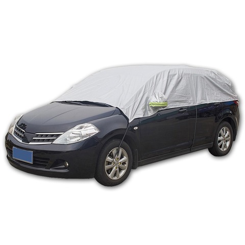 Couvre-protection de voiture demi-protection | Protection solaire, UV, neige, poussière, résistant à la pluie, Durable, 3.2M x 1.75M, accessoires automobiles pour le soin de voiture ► Photo 1/6