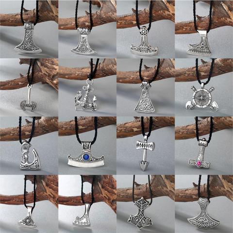 Cxwind-collier viking nordique Thor, le Fehu Feoh Fe Rune, amulette, boussole, Runes, pendentif à breloques scandinaves ► Photo 1/6