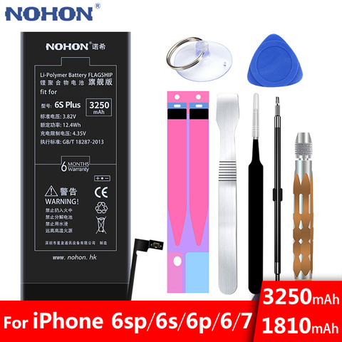 Batterie NOHON pour Apple iPhone 7 6 6 S Plus 6splus 6plus batterie de remplacement pour iPhone6 iPhone7 Bateria outils gratuits haute capacité ► Photo 1/6