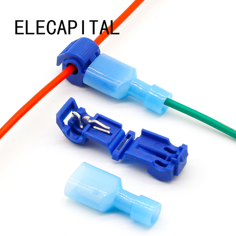Connecteurs de fils pratiques à sertir, L1 bleu Type T à épissure rapide, ensemble de 20 pièces = 10 pour lignes de 1.2 à 2.5mm, livraison gratuite ► Photo 1/3