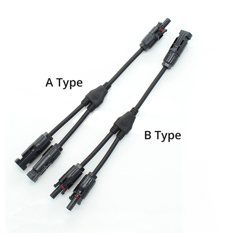 PV et connecteur 2 à 1, branchement avec câble solaire, 4 mm2, pour installation solaire ► Photo 1/6