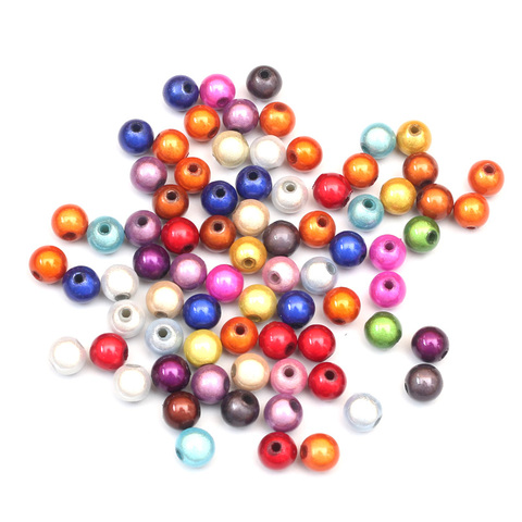 Perles Miracle acryliques rondes mixtes, 500 pièces, pour bricolage, marquage de bijoux, perles d'espacement amples pour Bracelet et collier, breloque ► Photo 1/1