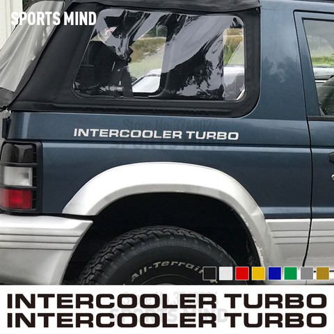2 X Intercooler Turbo voiture autocollant décalcomanie Automobiles voiture style pour Mitsubishi Pajero Shogun Montero côté MK2 V20 accessoires ► Photo 1/6