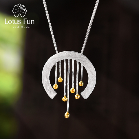 Lotus Fun pendentif en argent Sterling 925, pendentif en argent Sterling, bijoux fins faits à la main, élément Oriental, Vintage, sans collier, pour femmes ► Photo 1/6