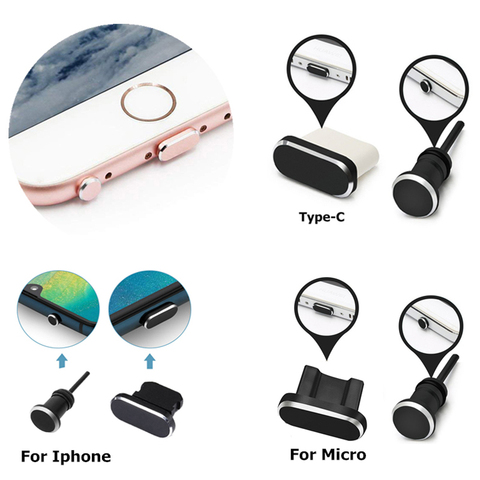 Prise anti-poussière Type C Micro pour Iphone 12 11 Pro XR XS X 8 7 6S 5 accessoires de téléphone portable prise pour Android Samsung Xiaomi Huawei ► Photo 1/6