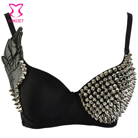 Corzzet Burlesque Costume Dancewear Punk Bralette soutien-gorge Push Up goujon Rivet intimes femmes soutien-gorge hauts lingerie gothique sous-vêtements ► Photo 1/6