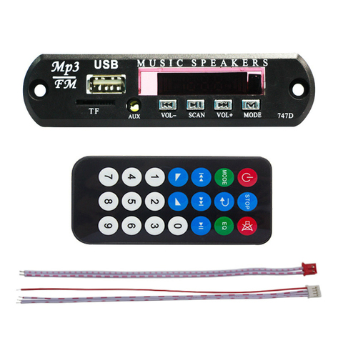 Carte décodeur pour lecteur MP3 12V DC TF FM, Audio, Module AUX 3.5MM, alimentation USB pour voiture, haut-parleur de musique à distance ► Photo 1/4