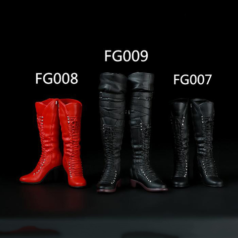 FG007 FG008 FG009 – figurines d'action pour femmes, bottes longues et mi-longues pour corps de 12 pouces, noir et rouge, 1/6 ► Photo 1/6
