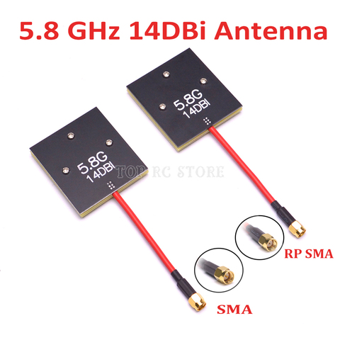 Panneau d'antenne 5.8G, 14dbi, Patch directionnel à Gain élevé, antenne RP-SMA / SMA pour Drone de course FPV à ailes fixes, quadrirotor et Multicopter ► Photo 1/6