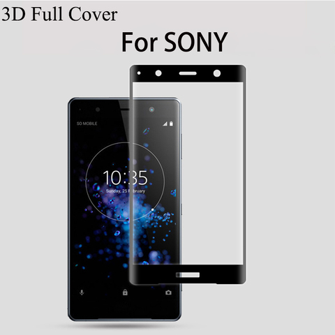 Couverture complète incurvée en verre trempé 3D, pour Sony Xperia XA1 XA2 Ultra Plus X XP XZ XZ2 XZS XZ1 Compact Premium 4D ► Photo 1/6