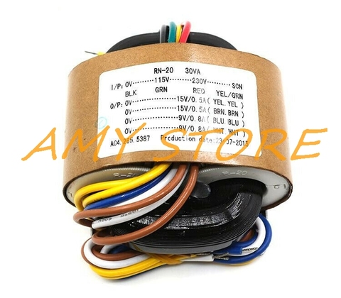 30W 30VA entrée primaire 0-115-230V-SCN sortie secondaire 9V 12V 15V 18V 24V r-core transformateur Audiophile ► Photo 1/6