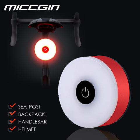 MICCGIN – Mini feu arrière de vélo à LED, Rechargeable par USB, accessoire de cyclisme étanche IPX5 ► Photo 1/6