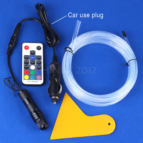 1 m/2 m/3 m/4 m/5 m/6 m DC12V 2 W RGB côté lueur fiber optique lumière kit pour voiture décoration LED Néon Lumières Chaussures Vêtements De Voiture étanche ► Photo 1/6