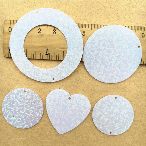 Laser PVC 3-5cm, 100 pièces, grand anneau rond coeur, Paillettes amples, matériel de couture, bricolage ► Photo 1/6