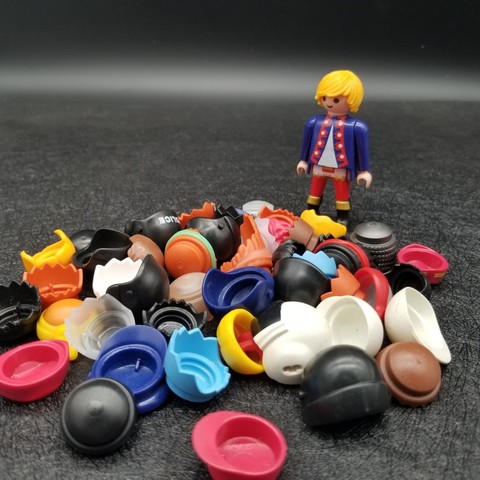 2 Pcs/Pack Playmobil casquettes casque cheveux couleur aléatoire accessoire figurine Action modèle arme pour bloc de construction cadeau pour enfants X080 ► Photo 1/3