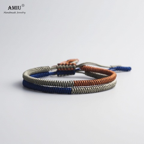 AMIU – Bracelets tibétains multicolores, bijoux bouddhistes, pour femmes et hommes, nœuds faits à la main, corde, bouddha porte-bonheur ► Photo 1/5