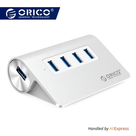 ORICO Aluminium 4 ports USB 2.0 3.0 HUB Haute Vitesse Mini Splitter Portable Hub pour Ordinateur Portable PC Ordinateur avec 1 M Câble de Données ► Photo 1/1