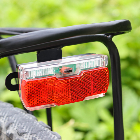 Feu arrière de vélo rouge utiliser 2 pièces AAA Batteries vélo porte-bagages arrière lampe avec réflecteur de vélo vélo lumières ► Photo 1/6