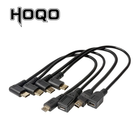 Câble adaptateur de données usb-c Micro B coudé à 90 degrés, Mini USB 5 broches mâle vers usb-c 3.1, coude de Type C, Micro USB 2.0 OTG ► Photo 1/5