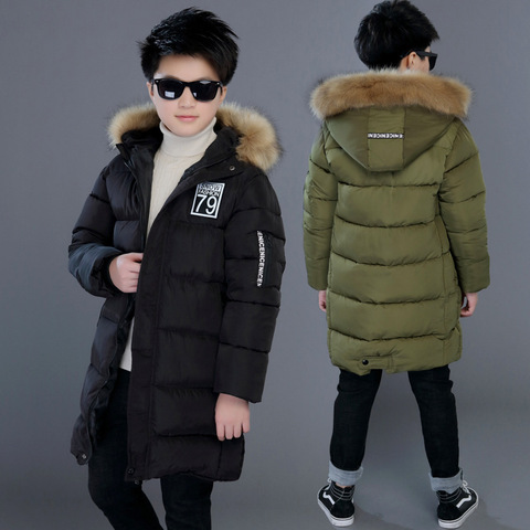 Manteau d'hiver épais coupe-vent chaud imperméable pour enfants, vêtements d'extérieur, remplissage en coton, vestes pour garçons lourds de 4 à 14 ans ► Photo 1/6