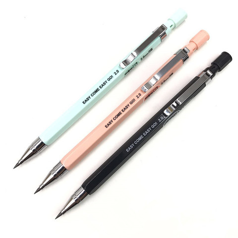 1 pcs Mécanique Crayon, 2.0mm Plomb Recharge, noir/Bleu/Rose Baril Automatique Crayon pour Examens Dessin ► Photo 1/6