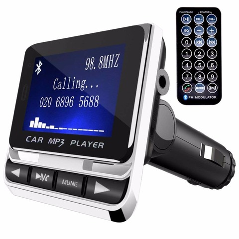Lecteur MP3 FM Bluetooth pour voiture, avec écran LCD de 1.44 pouces, mains libres, Kit adaptateur Radio FM pour voiture, prise en charge de carte TF et u-disk ► Photo 1/6