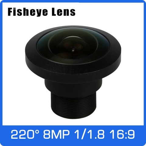 Objectif 4K 8 mégapixels Fisheye 1/1.8 pouces 220 degrés M12 objectif 1.13mm pour IMX178/IMX226 16:9 capteur 4K caméra livraison gratuite ► Photo 1/3