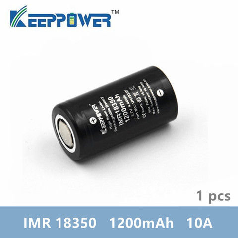 Keeppower – batterie Li-ion rechargeable IMR 18350 IMR18350, 1200mAh, décharge 10a, UH1835P, originale, 1 pièces ► Photo 1/3