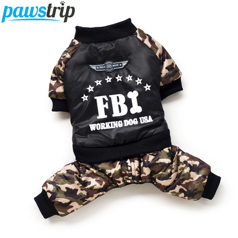 Vêtements pour animaux de compagnie du FBI, combinaison pour chiens et chiots, ensemble épais et chaud pour l'hiver ► Photo 1/6