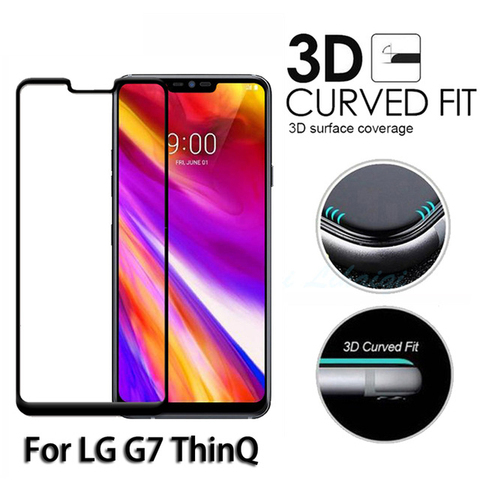 Protecteur d'écran pour LG G7 ThinQ, verre trempé à bord incurvé 3D, couverture complète 9H, film de protection antidéflagrant pour G710EM LMG710EM ► Photo 1/6