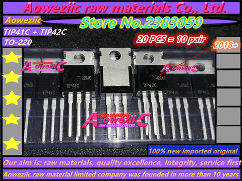 Aoweziic 2022 + 100% nouveau transistor de puissance original importé TIP41C TIP42C TIP41 TIP42 à-220 Darlington sur tube 6A 100V ► Photo 1/3