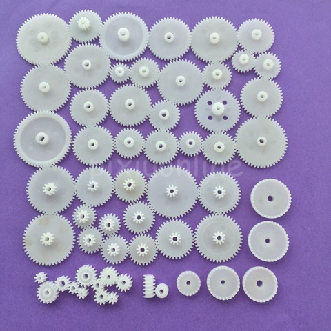 58 pièces/sac J293Y plastique 0.5 Module engrenages blanc Micro DC moteur jouets engrenages bricolage combinaison pièces ► Photo 1/5