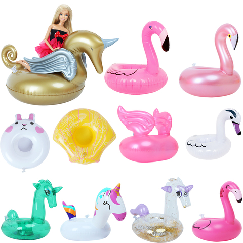 Anneau de natation de poupée de haute qualité pour poupée Barbie Style mixte Animal mignon oiseau crabe lapin bouée de sauvetage gonflable jouet accessoires ► Photo 1/6