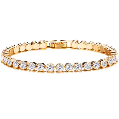 DIEZI – Bracelet de luxe coréen en cristal pour femmes, cadeau de mariage, couleur or argent, chaîne romaine en métal, bijoux ► Photo 1/6