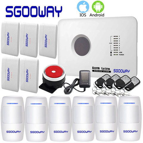 Sgooway-système d'alarme de sécurité domestique sans fil GSM, application, russe, anglais, espagnol, polonais ► Photo 1/6