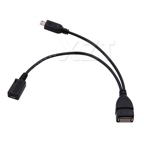 Date 1 en 2 OTG Micro USB Hôte Puissance Y Splitter Adaptateur USB à Mirco 5 Broches Mâle Femelle Câble ► Photo 1/4