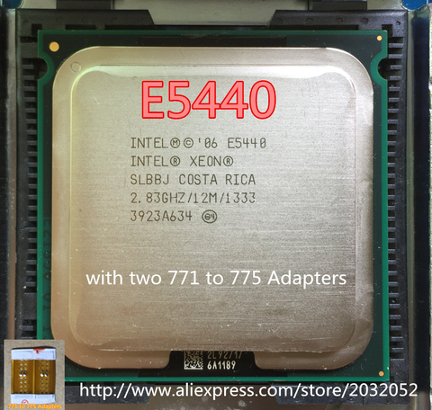 D'origine Intel Xeon E5440 serveur CPU/2.83 ghz/LGA771/L2 Cache 12 mb/Quad-Core /(donner Deux 771 à 775 Adaptateurs) ► Photo 1/3