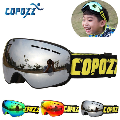 COPOZZ – lunettes de Ski pour enfants de 4 à 15 ans, Anti-buée professionnelle, Double UV400, masque de Ski pour enfants ► Photo 1/6