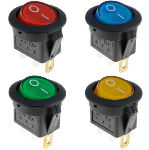 1 pièces 12V LED illuminuted interrupteur à bascule 20A 12V bouton-poussoir interrupteur de voiture bouton interrupteur marche/arrêt interrupteur à bascule rond tableau de bord bateau ► Photo 1/5