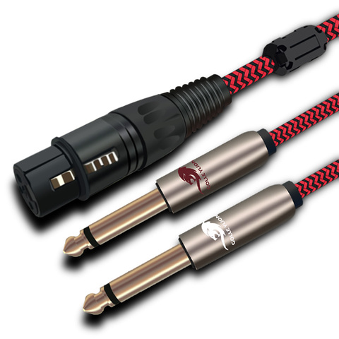 Câble Audio répartiteur Hifi XLR régulier 3 broches XLR femelle à double 6.35mm 1/4 