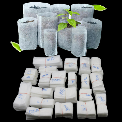 Sacs de culture de plantes en tissu | Sacs de pépinière biodégradables et Non tissés de différentes tailles, Pots de semis en tissu, sacs de plantation à aération écologique ► Photo 1/6