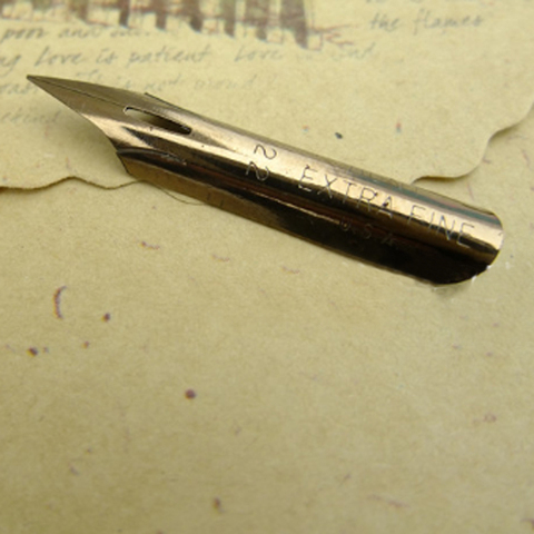 Plume de stylo à encre en acier, calligraphie Oblique, cuivre, écriture ► Photo 1/6