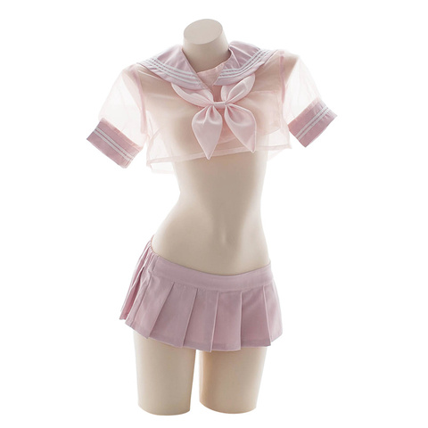 Robe de marin rose Lolita, tenue Cosplay érotique, tenue d'uniforme d'école pour fille, ensemble de Lingerie Sexy Kawaii, sous-vêtements ► Photo 1/6