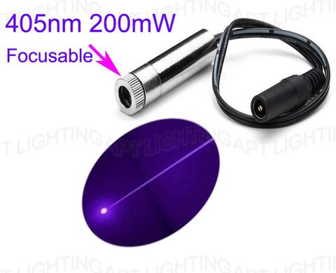 Nouveau Module Laser focalisable 405nm 200mW bleu-violet, bricolage découpe gravure Laser haute puissance/Design Compact ► Photo 1/5