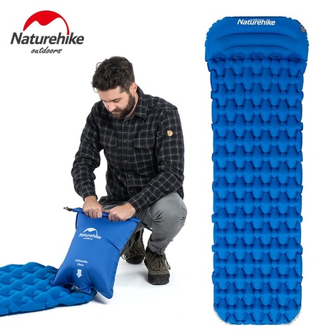 Naturerandonnée coussin de couchage avec oreiller airbag nouvelle main presse gonflant Camping matelas ultra-léger en plein Air randonnée tente tapis ► Photo 1/6