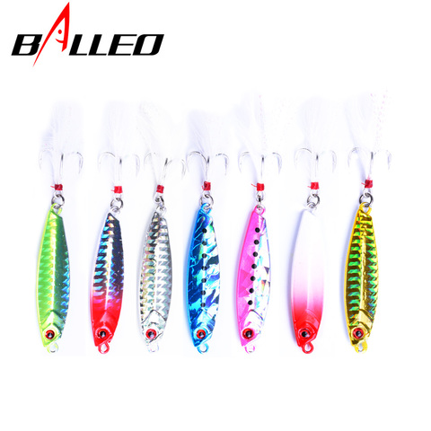 Balleo 1 pc/lot 7 couleur 10g15g20g25g30g Laser métal gabarit lent coulant gabarit wobbler métal cuillère pêche leurre plomb poisson pour carpe leurre ► Photo 1/5