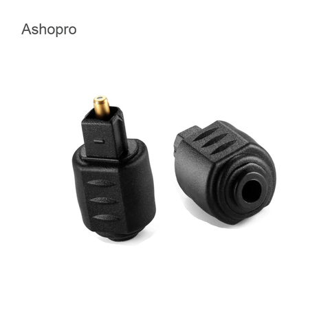 Noir Mini optique Audio adaptateur connecteur 3.5mm Jack femelle à mâle numérique Toslink prise pour amplificateur lecteur en gros ► Photo 1/1