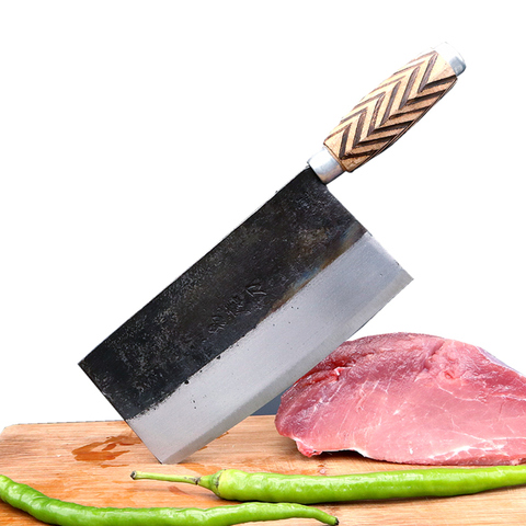 Couteau traditionnel en fer martelé à la main de Style chinois, ustensile de cuisine pour couper la viande et les légumes, couteaux à poisson multifonctionnels ► Photo 1/4