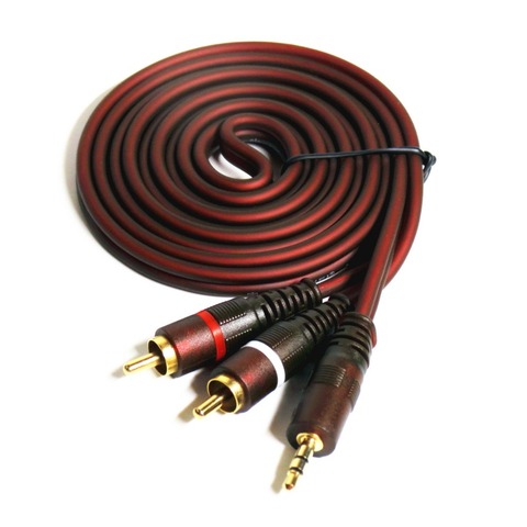 Haute qualité Prise RCA Câbles Audio 3.5mm Mâle à Mâle 2RCA Câbles AUX 1 m 1.5 m 2 m câble RCA pour Edifer Home Cinéma DVD Casque ► Photo 1/3