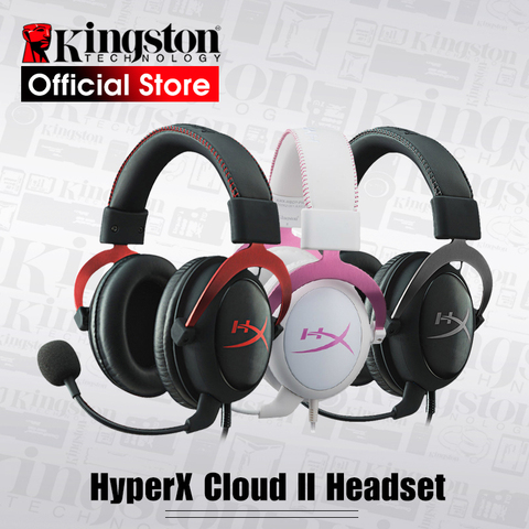 Casque de jeu Hi-Fi Kingston HyperX Cloud II casque canon métal/rose/rouge ► Photo 1/4